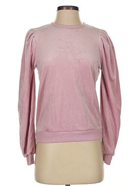 TRUTH by Republic Women's Pink Velvet Puff-Sleeve Top sweater X-Small